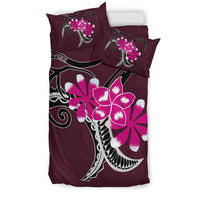 Hawaiian Plumeria Polynesian Pink Bedding Set - Polynesian Pride