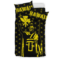 Hawaiian Warrior King Kanaka Maoli Yellow Bedding Set - Polynesian Pride