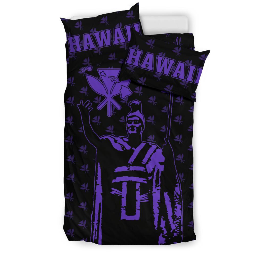 Hawaiian Warrior King Kanaka Maoli Violet Bedding Set - Polynesian Pride