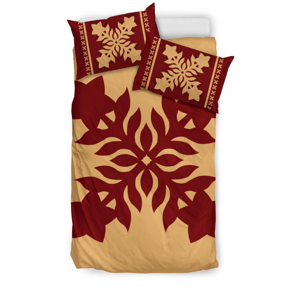 Hawaiian Quilt Pattern Star Flower Bedding Set - Polynesian Pride