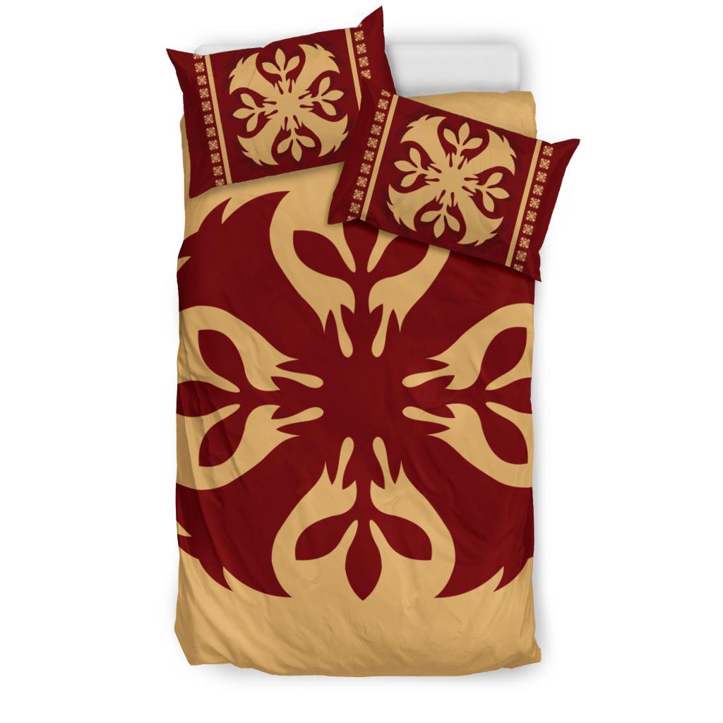 Hawaiian Quilt Pattern Flower Pretty Polynesian Bedding Set - Polynesian Pride