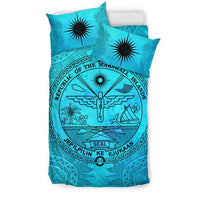 Marshall Islands Duvet Cover Set - Marshall Islands Seal Turquoise - Polynesian Pride