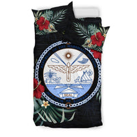 Marshall Islands Duvet Cover Set - Marshall Coat Of Arms Hibiscus - Polynesian Pride