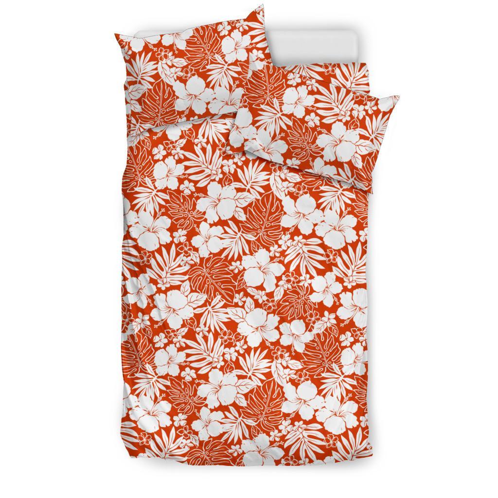 Hawaiian Plumeria Hibiscus Tropical Flower Pattern Polynesian Bedding Set - Polynesian Pride