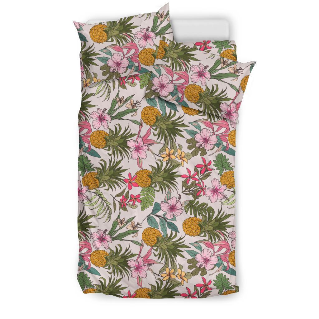 Hawaiian Tropical Hibiscus Plumeria Pineapple Polynesian Bedding Set - Polynesian Pride