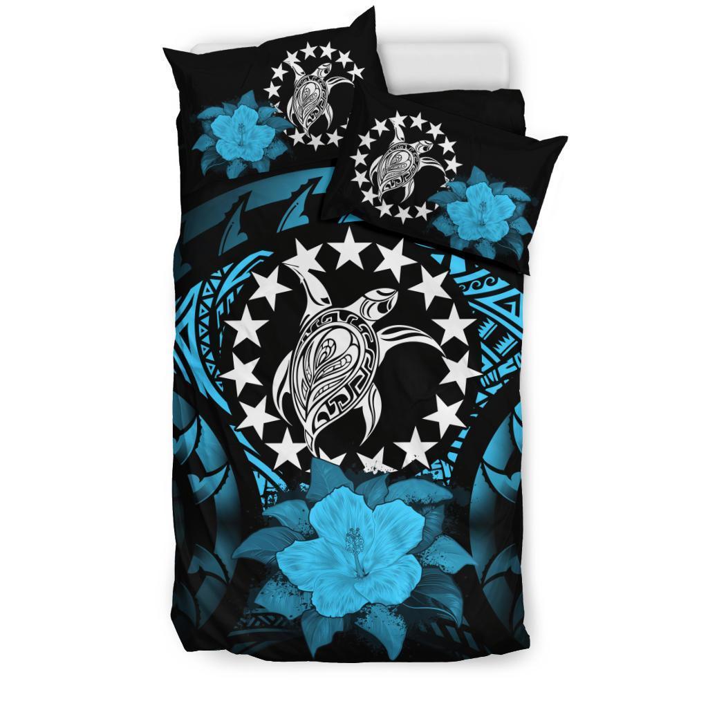 Cook Islands Turquoise Hibiscus Bedding Set - Polynesian Pride