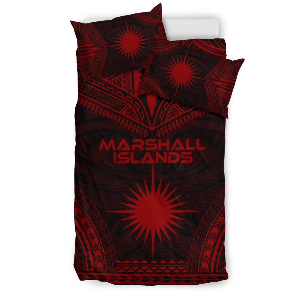Marshall Islands Polynesian Chief Duvet Cover Set - Red Version - Polynesian Pride