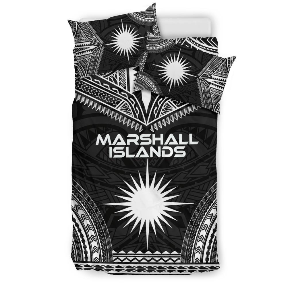 Marshall Islands Polynesian Chief Duvet Cover Set - Black Version - Polynesian Pride