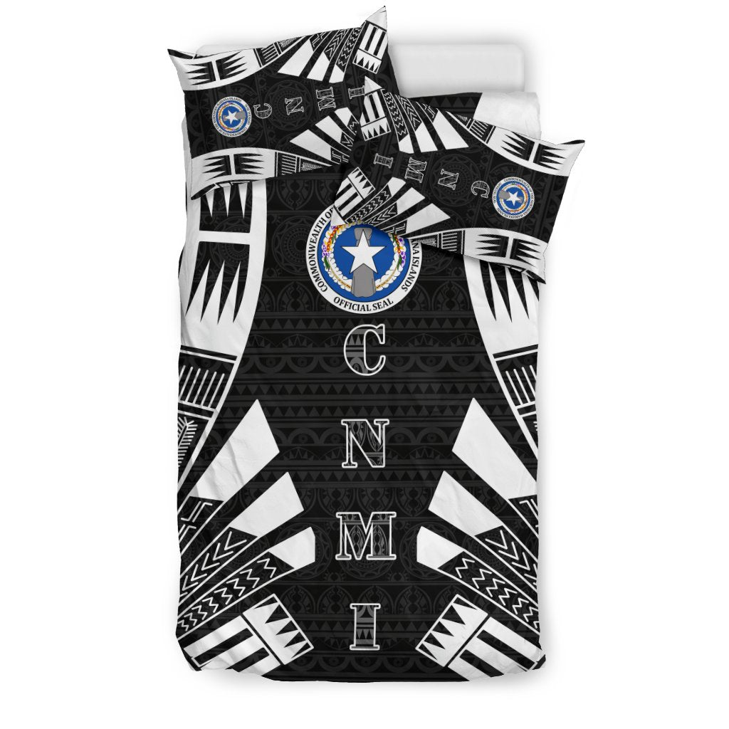 Northern Mariana Islands Duvet Cover Set - Polynesian Tattoo - Polynesian Pride