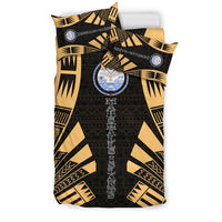 Marshall Islands Duvet Cover Set - Polynesian Tattoo Gold - Polynesian Pride