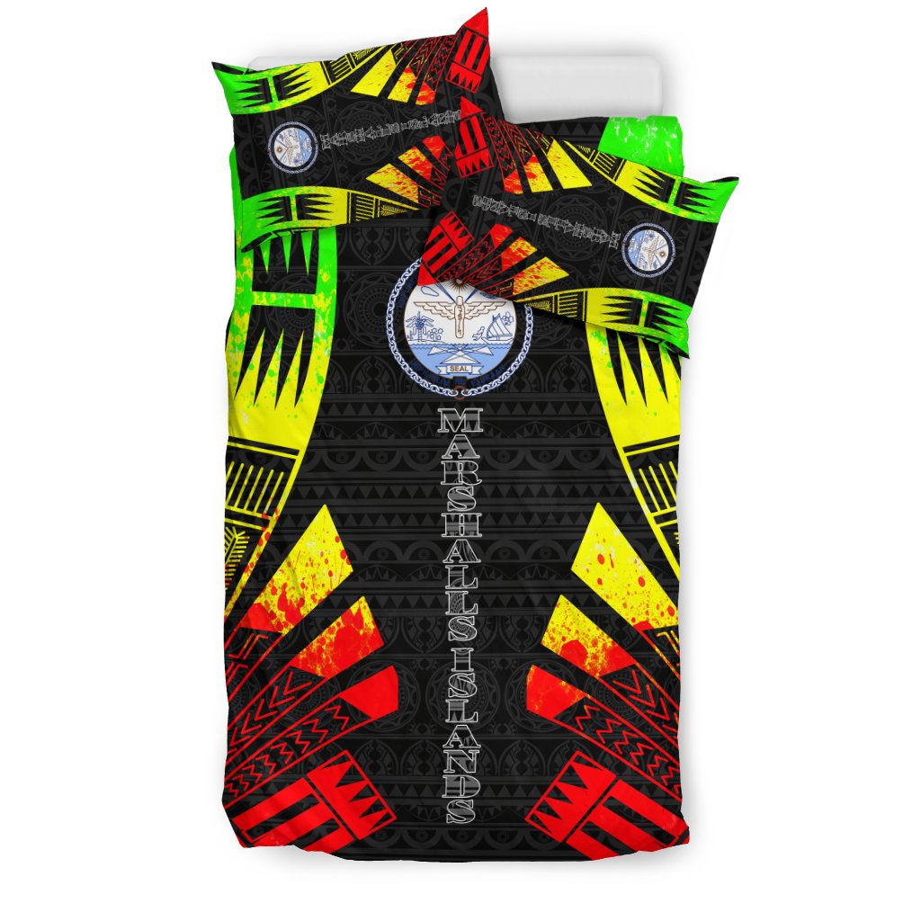Marshall Islands Duvet Cover Set - Polynesian Tattoo Reggae - Polynesian Pride