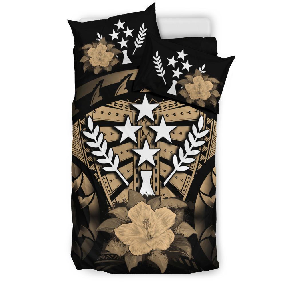Kosrae Duvet Cover Set - Kosrae Flag & Brown Hibiscus - Polynesian Pride