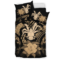 Niue Duvet Cover Set - Coconut Crab & Brown Hibiscus - Polynesian Pride