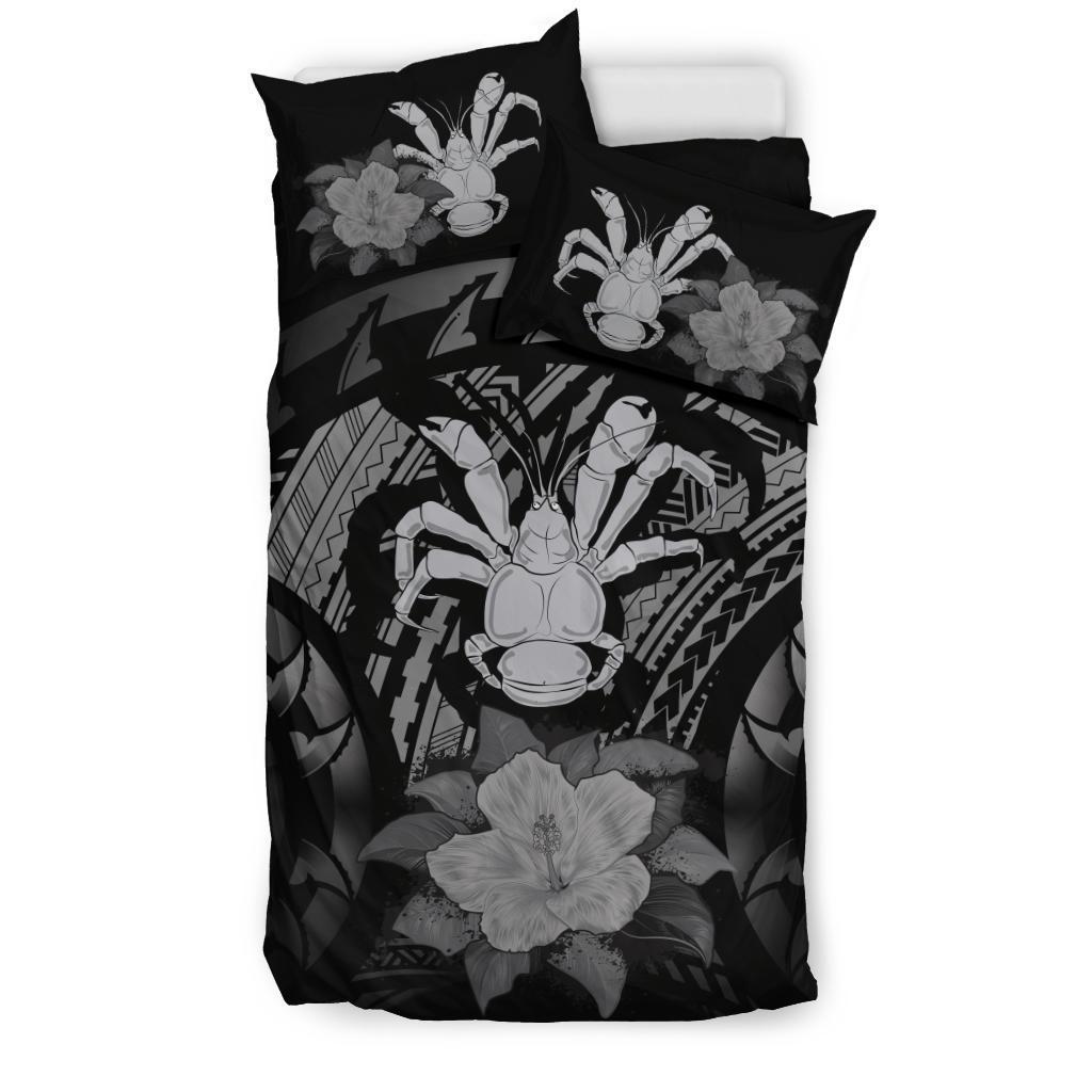 Niue Duvet Cover Set - Coconut Crab & Gray Hibiscus - Polynesian Pride