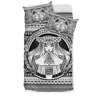 Hawaiian Madame Pele Plumeria Polynesian Bedding Set White - Polynesian Pride