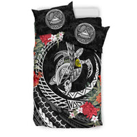 Polynesian Duvet Cover Set - American Samoa Bedding Set Polynesia Map Turtle Hibiscus - Polynesian Pride