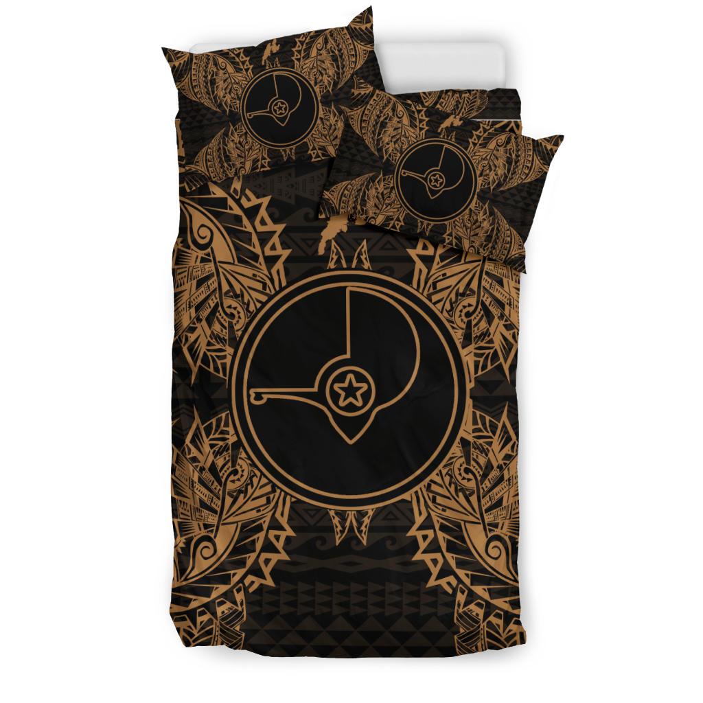 Polynesian Bedding Set - Yap Duvet Cover Set Map Gold - Polynesian Pride