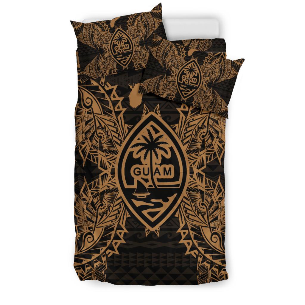 Polynesian Bedding Set - Guam Duvet Cover Set Map Gold - Polynesian Pride