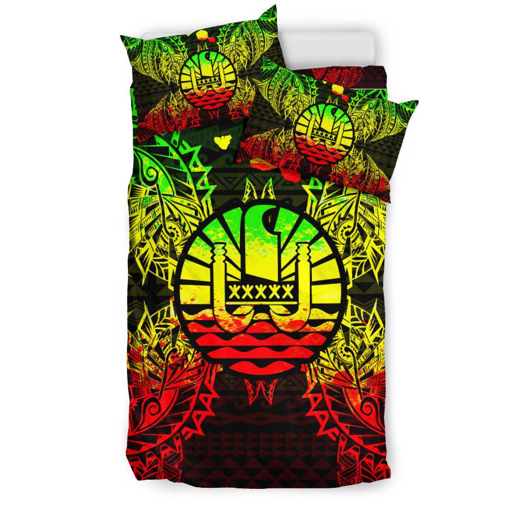 Polynesian Bedding Set - French Polynesia Duvet Cover Set Map Reggae - Polynesian Pride