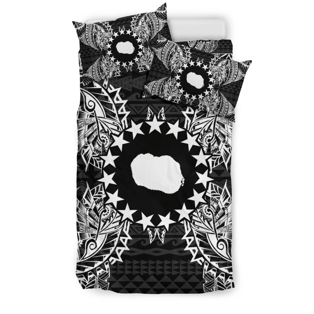 Polynesian Bedding Set - Cook Islands Duvet Cover Set Map Black - Polynesian Pride