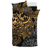 Polynesian Duvet Cover - Tonga Bedding Set - Gold Turtle Flowing - Polynesian Pride