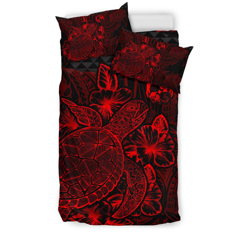 Polynesian Bedding Set - Tonga Duvet Cover Set Red Color - Polynesian Pride
