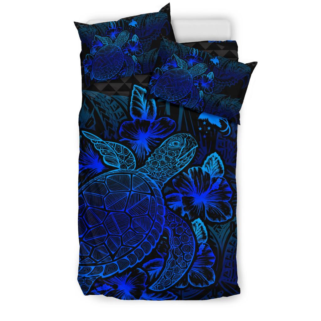 Polynesian Bedding Set - Papua New Guinea Duvet Cover Set Blue Color - Polynesian Pride