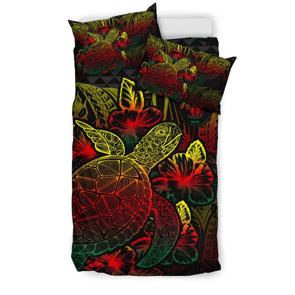 Polynesian Bedding Set - Niue Duvet Cover Set Reggae Color - Polynesian Pride