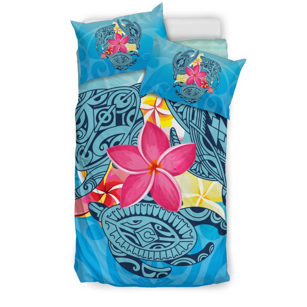 Hawaii Plumeria Deep Sea Circle Turtle Bedding Set - Polynesian Pride