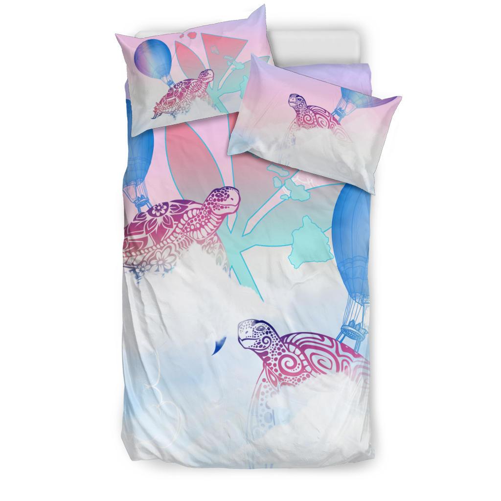 Hawaii Kanaka Map Horizon Turtle Bedding Set - Polynesian Pride