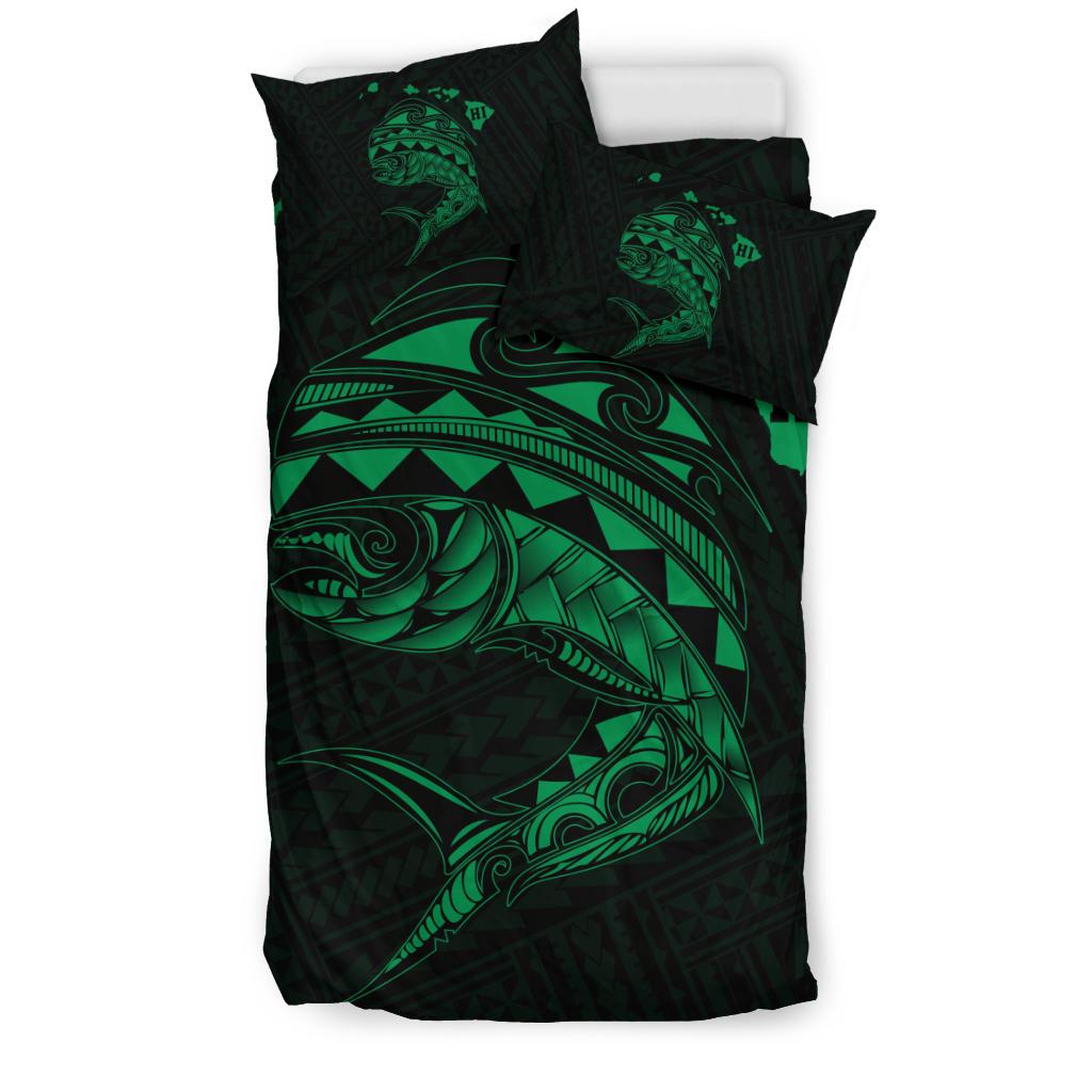 Hawaii Polynesian Mahi - Mahi Common Dolphinfish Bedding Set - Green - Polynesian Pride