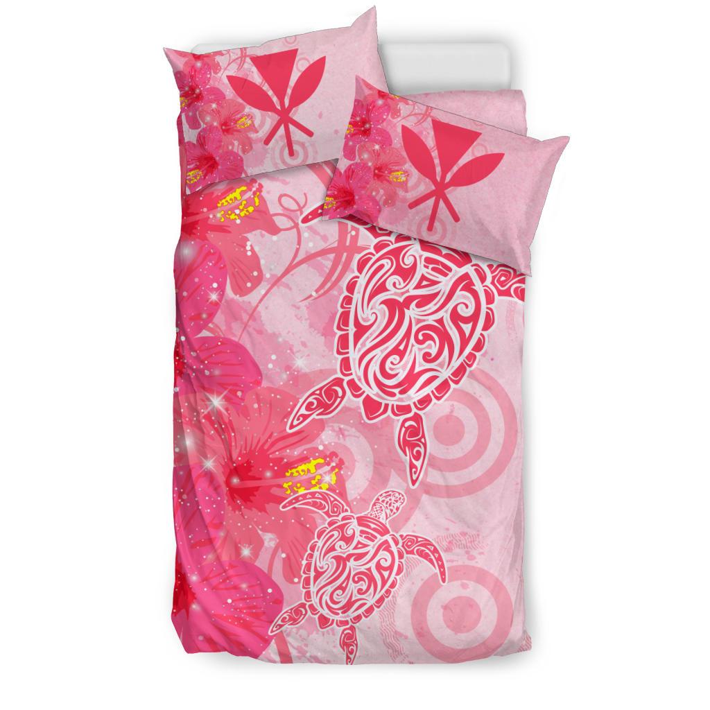 Hawaii Bedding Set - Hawaii Turtle Hibiscus Vintage Pink Bedding Set - Polynesian Pride