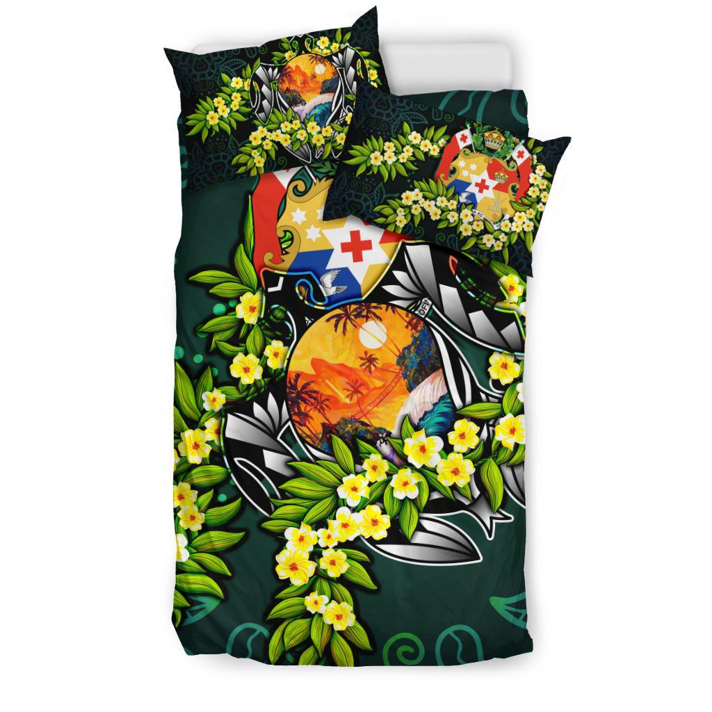 Polynesian Bedding Set - Tonga Duvet Cover Set - Ti Leaf Lei Turtle - Polynesian Pride