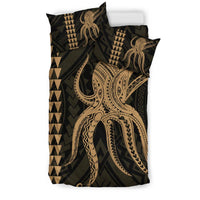 Hawaii Octopus KaKau Polynesian Bedding Set - Gold - Polynesian Pride