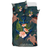 Hawaii Anchor Hibiscus Turtle Ocean Coral - Bedding Set AH - Polynesian Pride