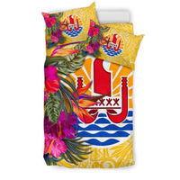 Tahiti Bedding Set - Hibiscus Polynesian Pattern Yellow Version - Polynesian Pride