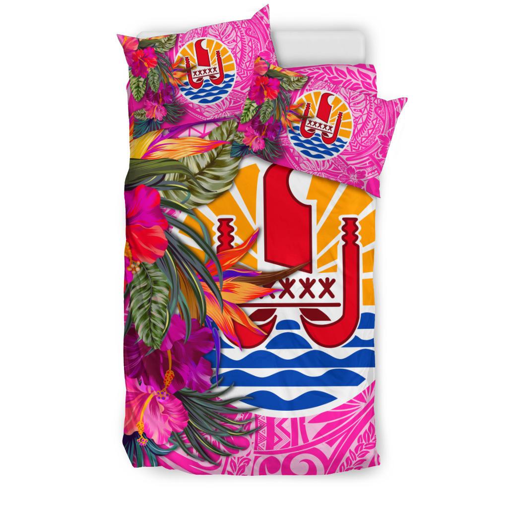 Tahiti Bedding Set - Hibiscus Polynesian Pattern Pink Version - Polynesian Pride