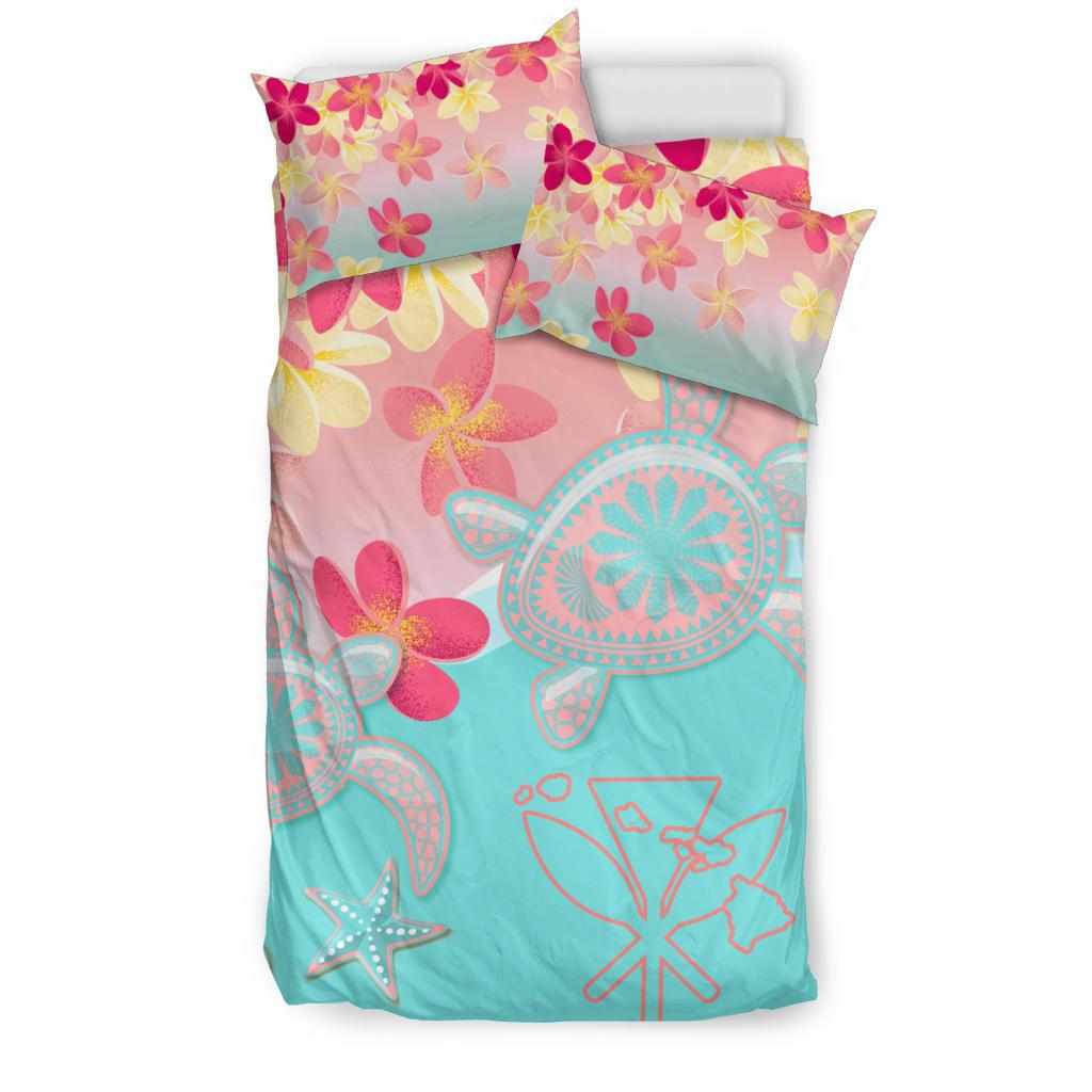 Hawaii Sea Turtle Plumeria Bedding Set - Ane Style - Polynesian Pride