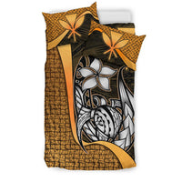 Polynesian Bedding Set - Hawaii Duvet Cover Set Gold - Turtle with Hook - Polynesian Pride