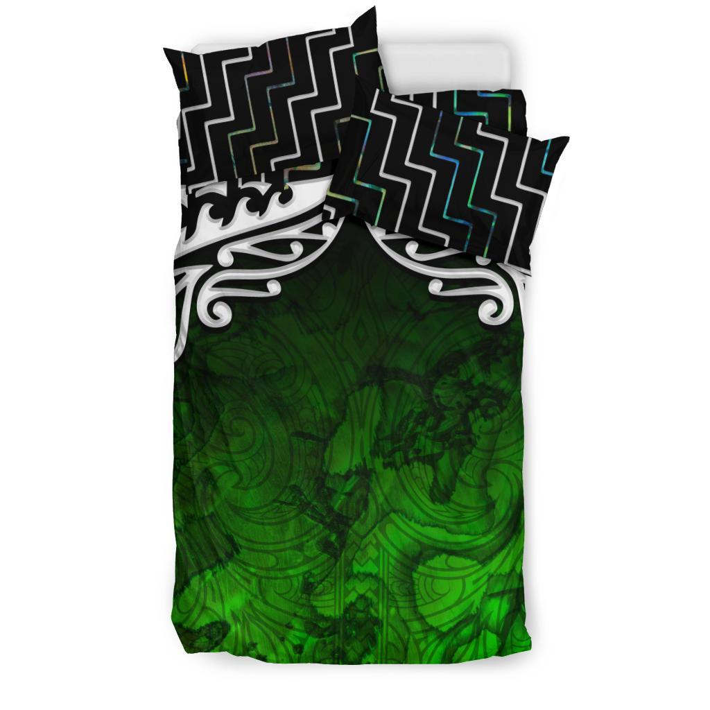 New Zealand Maori Silver Fern Poutama Bedding Set - Polynesian Pride