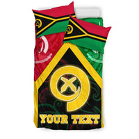 Polynesian Vanuatu Custom Personalised Bedding Set - Vanuatu Flag and Coat Of Arms - Polynesian Pride