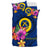 Polynesian Bedding Set - Vanuatu Duvet Cover Set Floral With Seal Blue - Polynesian Pride