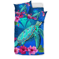 Hawaii Bedding Set - Hawaii Honu Aumakua Sea Hibiscus Bedding Set - Nin Style - Polynesian Pride