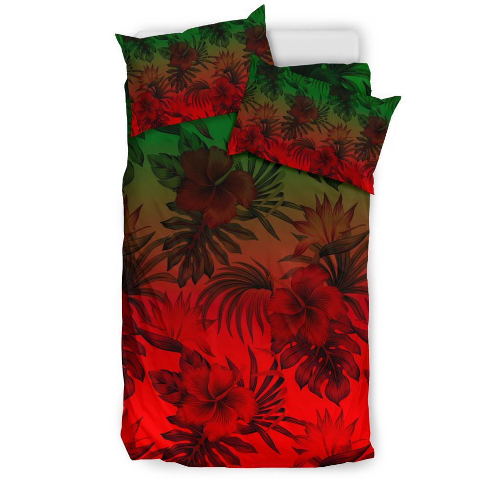 Polynesian Bedding Set - Red Hibiscus Patterns - Polynesian Pride