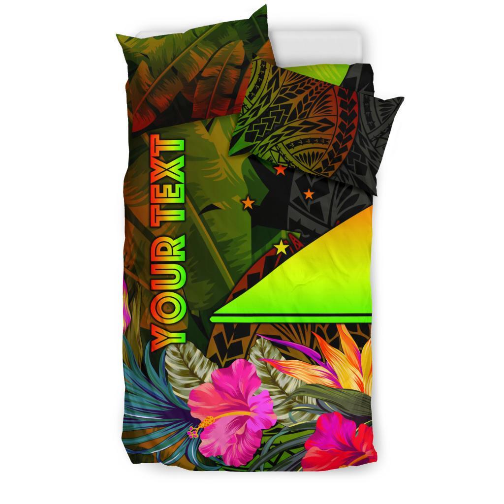 Tokelau Polynesian Personalised Bedding Set - Hibiscus and Banana Leaves - Polynesian Pride