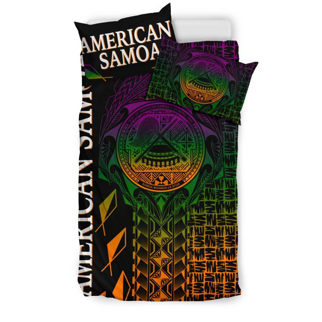 American Samoa Bedding Set - AS Seal Rocket Style - Polynesian Pride