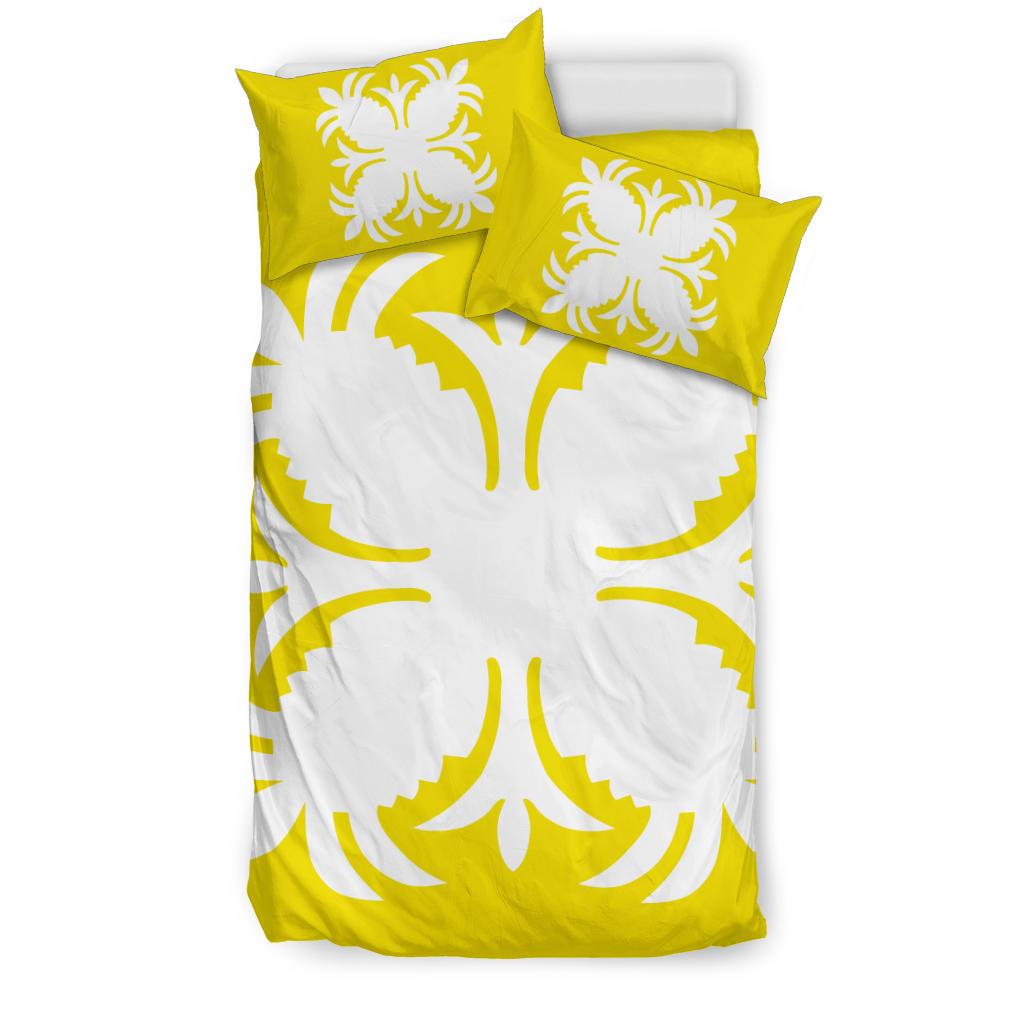 Hawaiian Bedding Set Royal Pattern - Yellow - A2 Style - Polynesian Pride