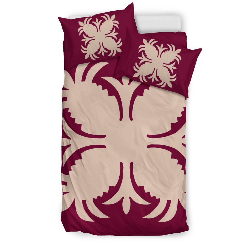 Hawaiian Bedding Set Royal Pattern - Pink - A2 Style - Polynesian Pride