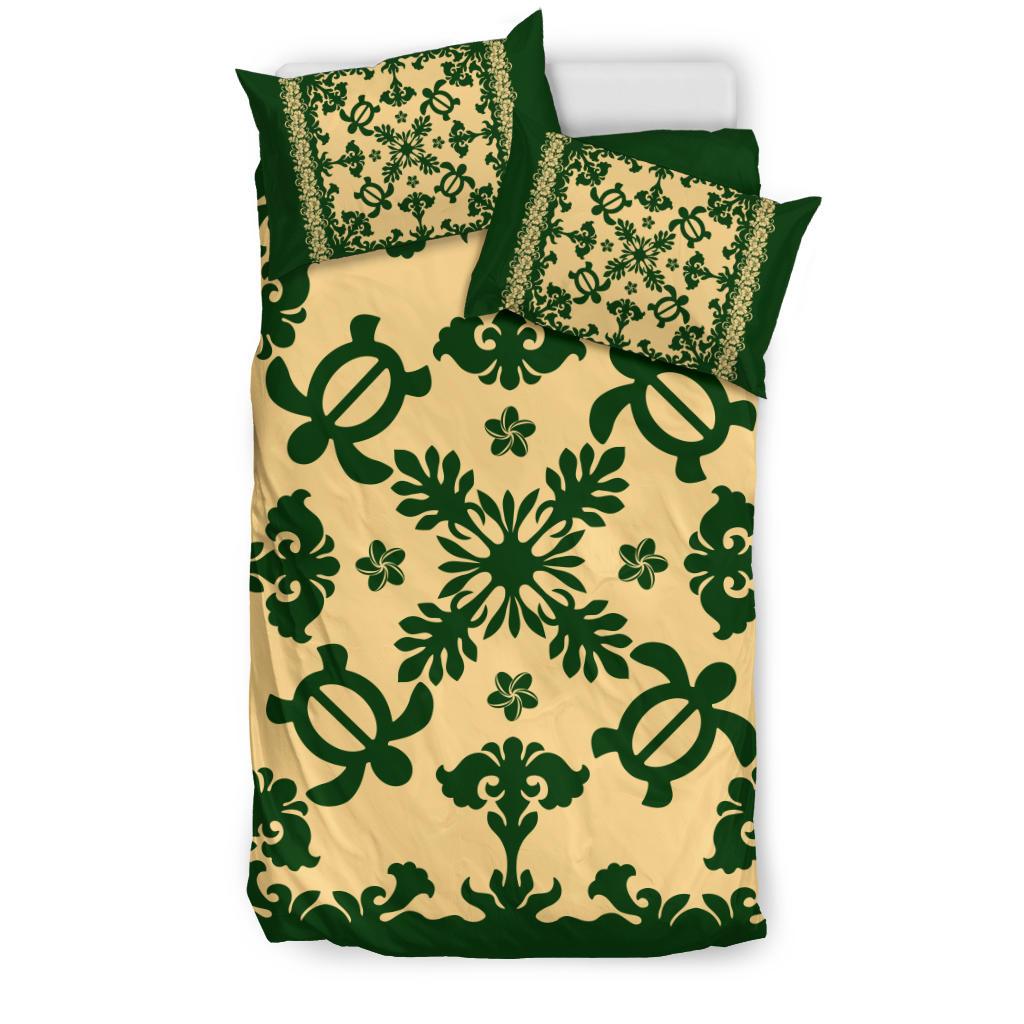 Hawaii Bedding Set - Hawaiian Quilt Turtle Dance Sea Pattern Bedding Set - Polynesian Pride