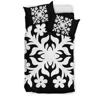 Hawaiian Bedding Set Royal Pattern - Black And White - C2 Style - Polynesian Pride
